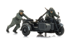 Artitec 6870750 - H0 - Zündapp mit Beiwagen Wehrmacht - Panne